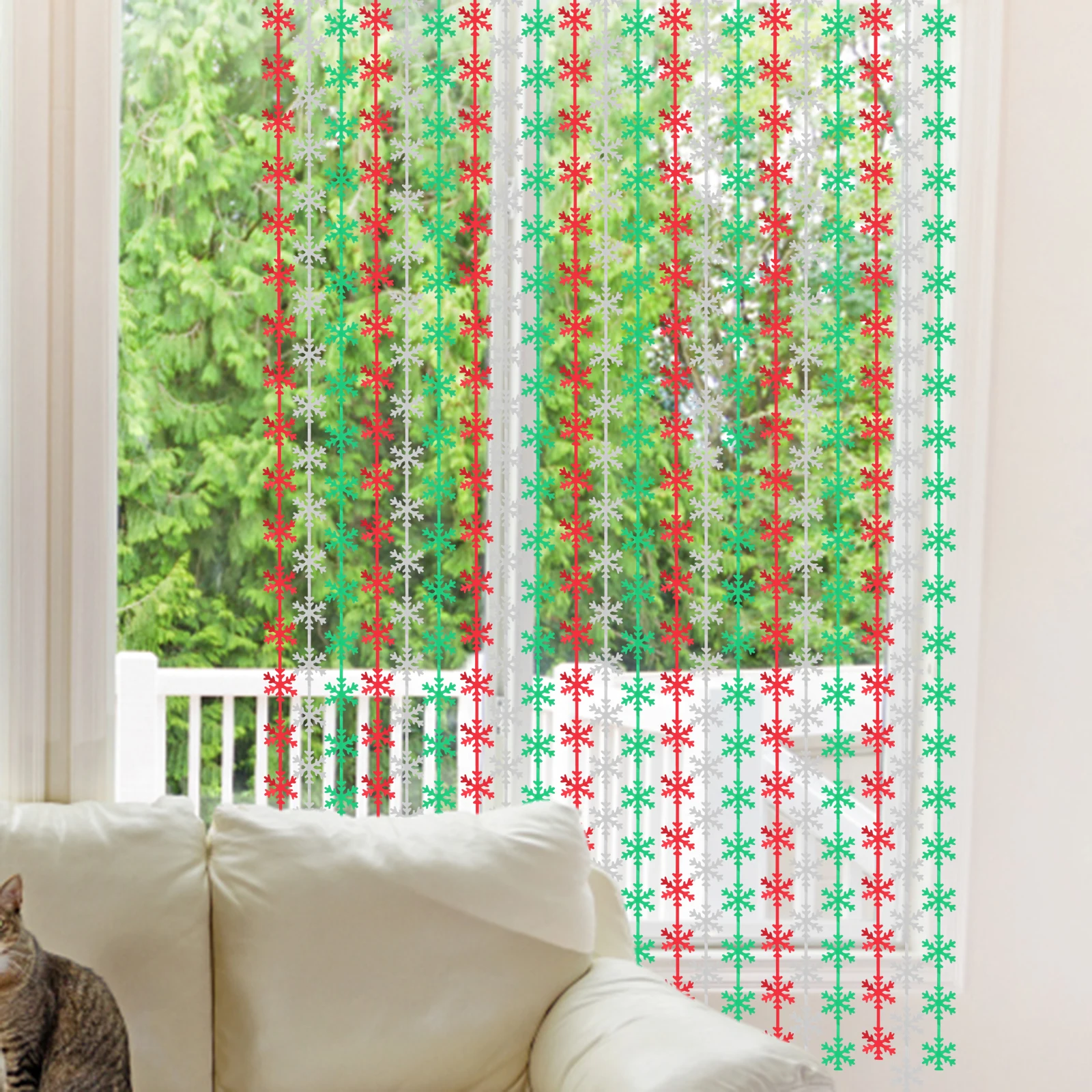 

Snowflake Rain Curtains Fringe Decorations Hanging Snowflakes Christmas Party Background Photo Studio Supplies Set Portable