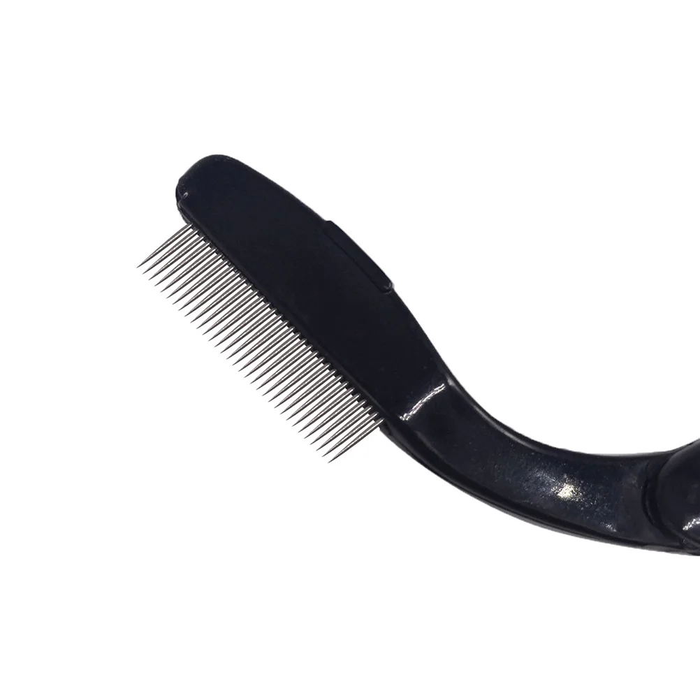 

4Pcs Curved Eyelash Comb Metal Tooth Folding Design Plastic Handle Lash Separator Travel Beauty Pink