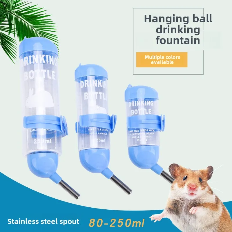 New round Head Hamster Kettle Vacuum Leak-Proof Anti-Bite Rabbit Totoro Water Fountain Drinking Bottle Ball Supplies