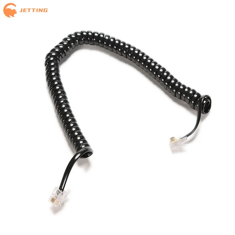 1/3/5Pc 6.5FT RJ12 4P4C Male to Male Telephone Handset Cable Extension Curly Coil Line Cable Wire Up to 2M Telephone Coiled Cord
