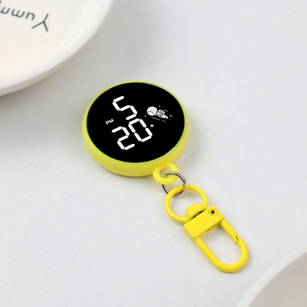Cartoon Keychain Digital Watch Astronaut Style Waterproof LED Electronic Watch Luminous Digital Display Pendant Clock