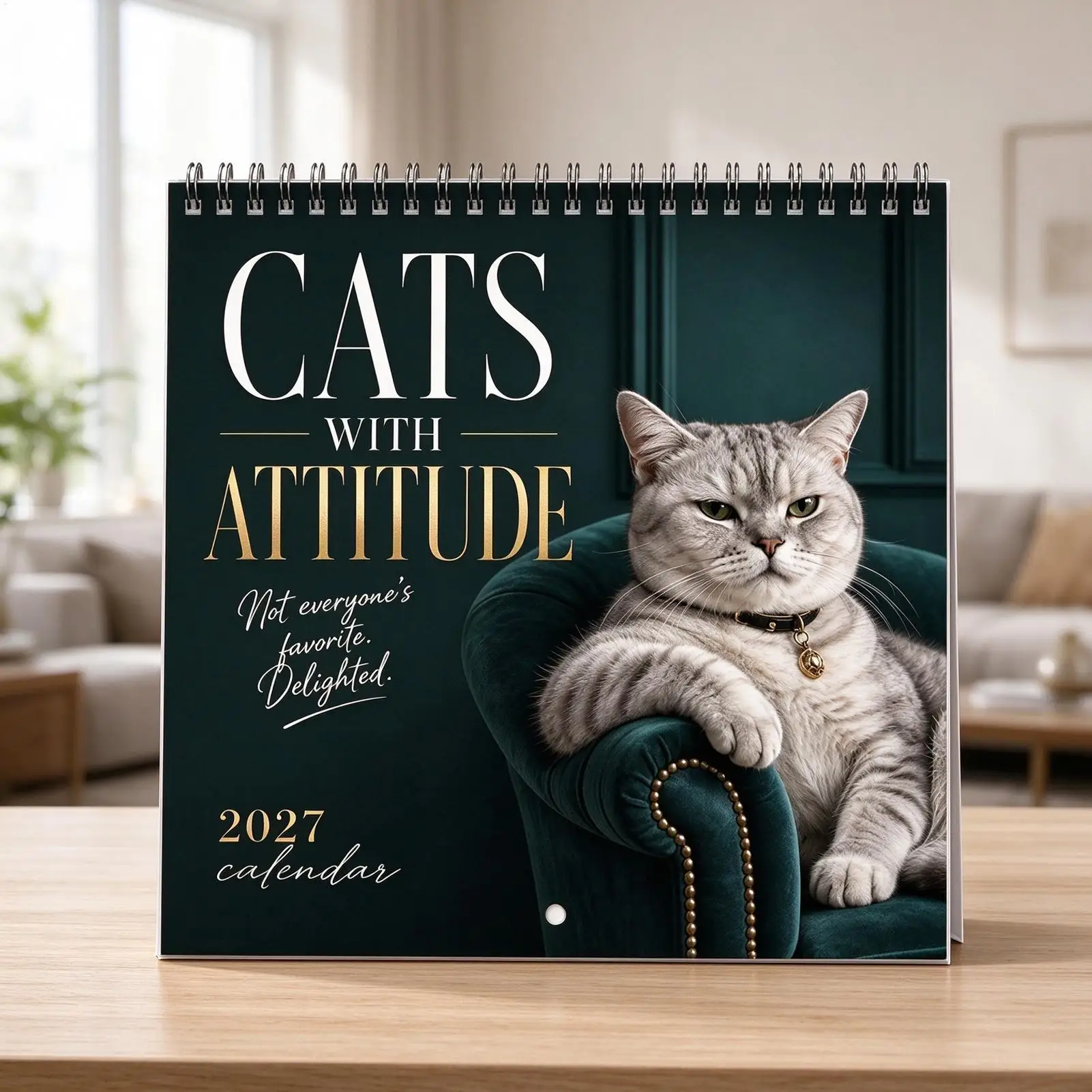 2027 Cat Calendar 12 Month Thick Paper Funny Humorous Decoration Durable Organizing Planning Animal Calendar For Cat Lovers