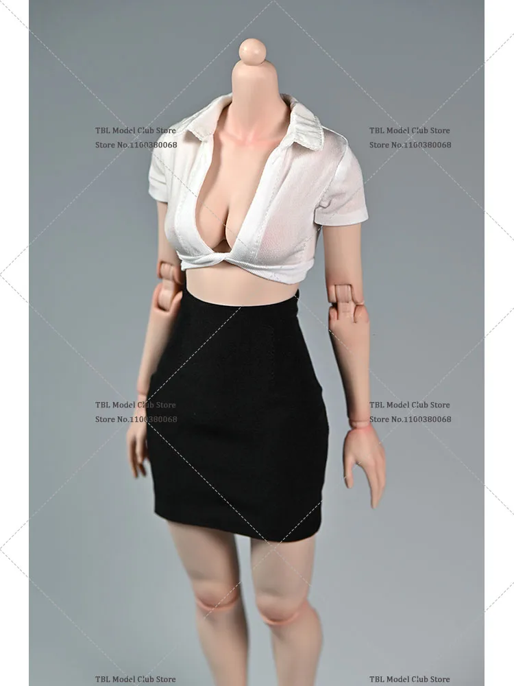 1/6 Vrouwelijke Soldaat T-shirt Effen Kleur Hoge Taille Slanke Korte Rok Vest Kleding Voor 12 inch Action Figure Beweegbare pop Model