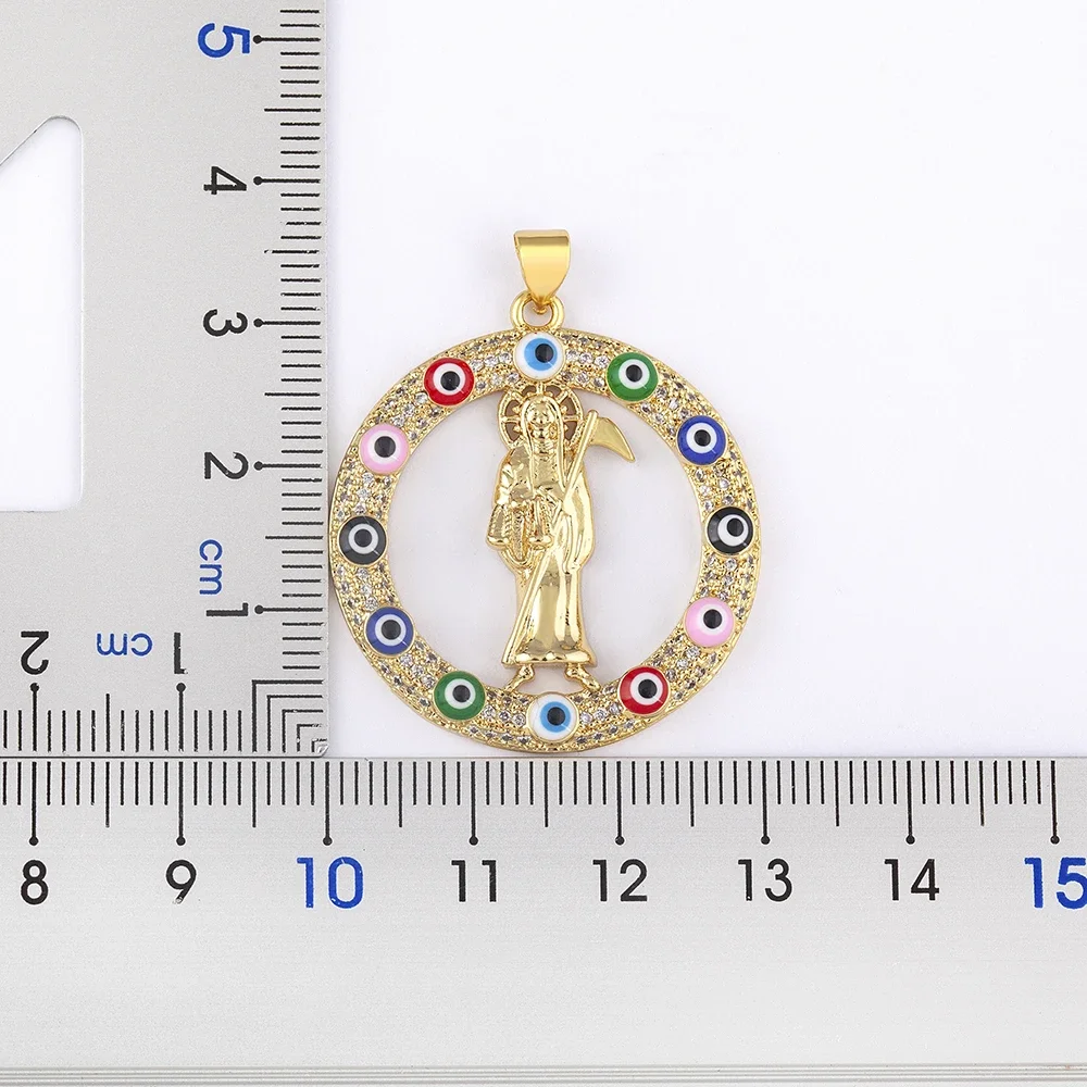 Nidin Sickle Death Pendant European and American Trendy Gold Plated 6 Colors Men And Women Personality Zircon Necklace Gift