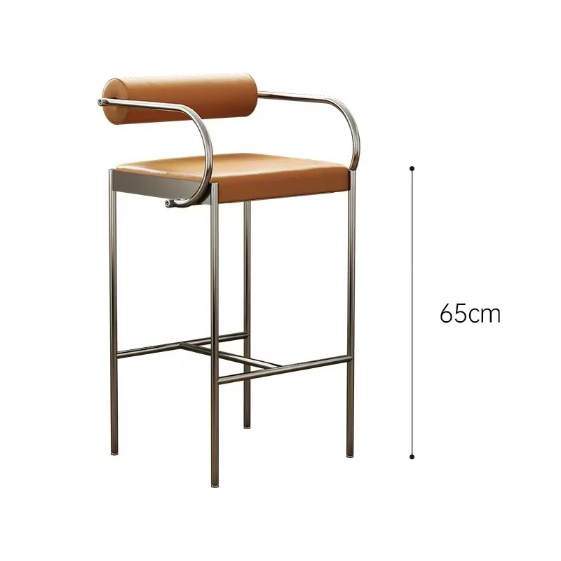 Minimalist Nordic Designer Bar Chair with Backrest, Modern Counter Height High Stool for  Kitchen, Cafe Bar& Hotel Desk