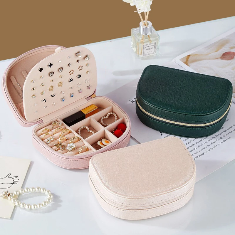 Portable Double-Layer Jewelry Storage Box High-end Exquisite Large Capacity Travel Earrings Ring Necklace Display Organizer