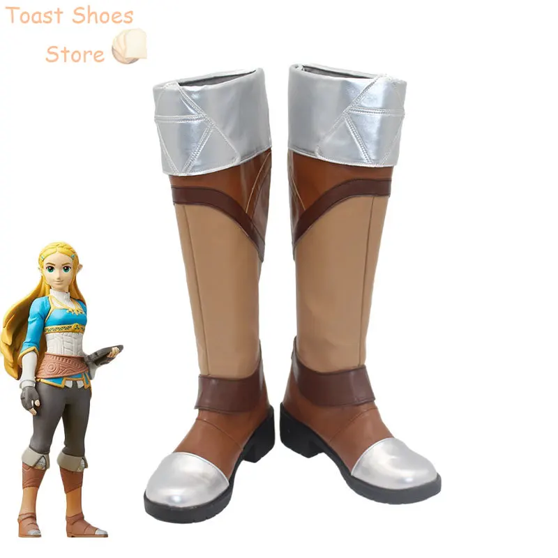 

Princess Zelda Cosplay Shoes PU Leather Shoes Halloween Carnival Boots Cosplay Props Costume Prop