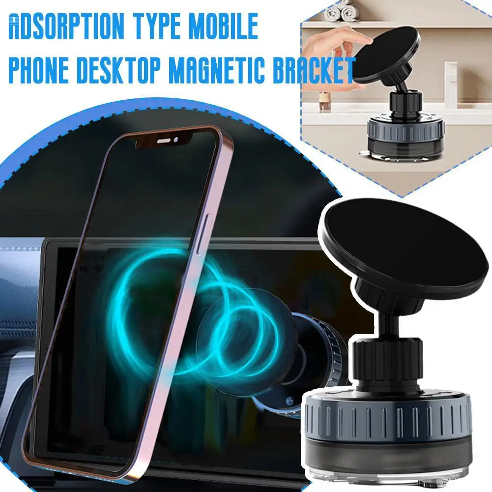 Adsorption Mobile Phone Magnetic Bracket Live Mobile Phone Holder Can Rotate Vacuum Strong Magnetic Bracket