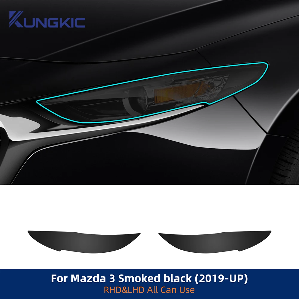 

Car Headlight Film for Mazda 3 2019-up Paint Protection Sticker Anti-scratch Exterior TPU PPF Transparent Smoked Black Repair