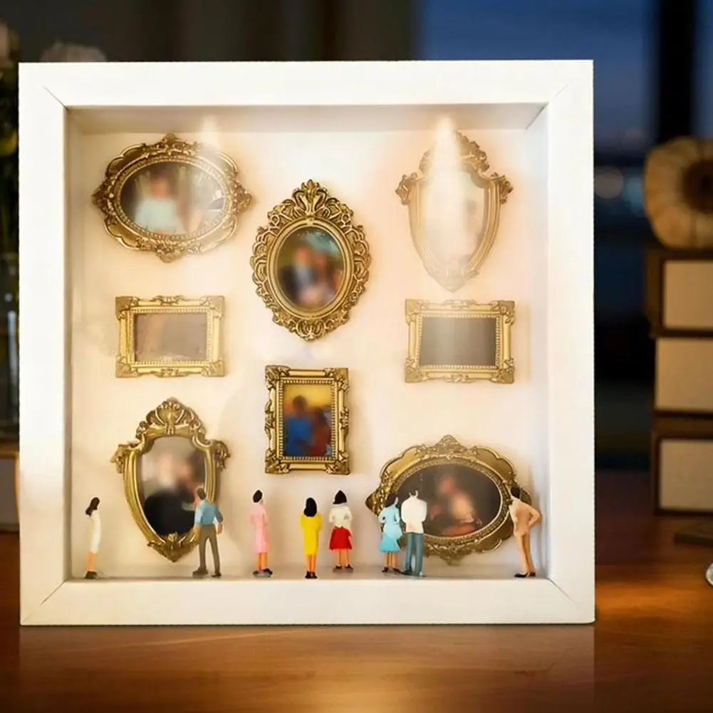 Mini Museum Silhouette Photo Frame DIY Shadow Box Frame Mini Memory Display Kit For Anniversary Valentine's Day Romantic Gift