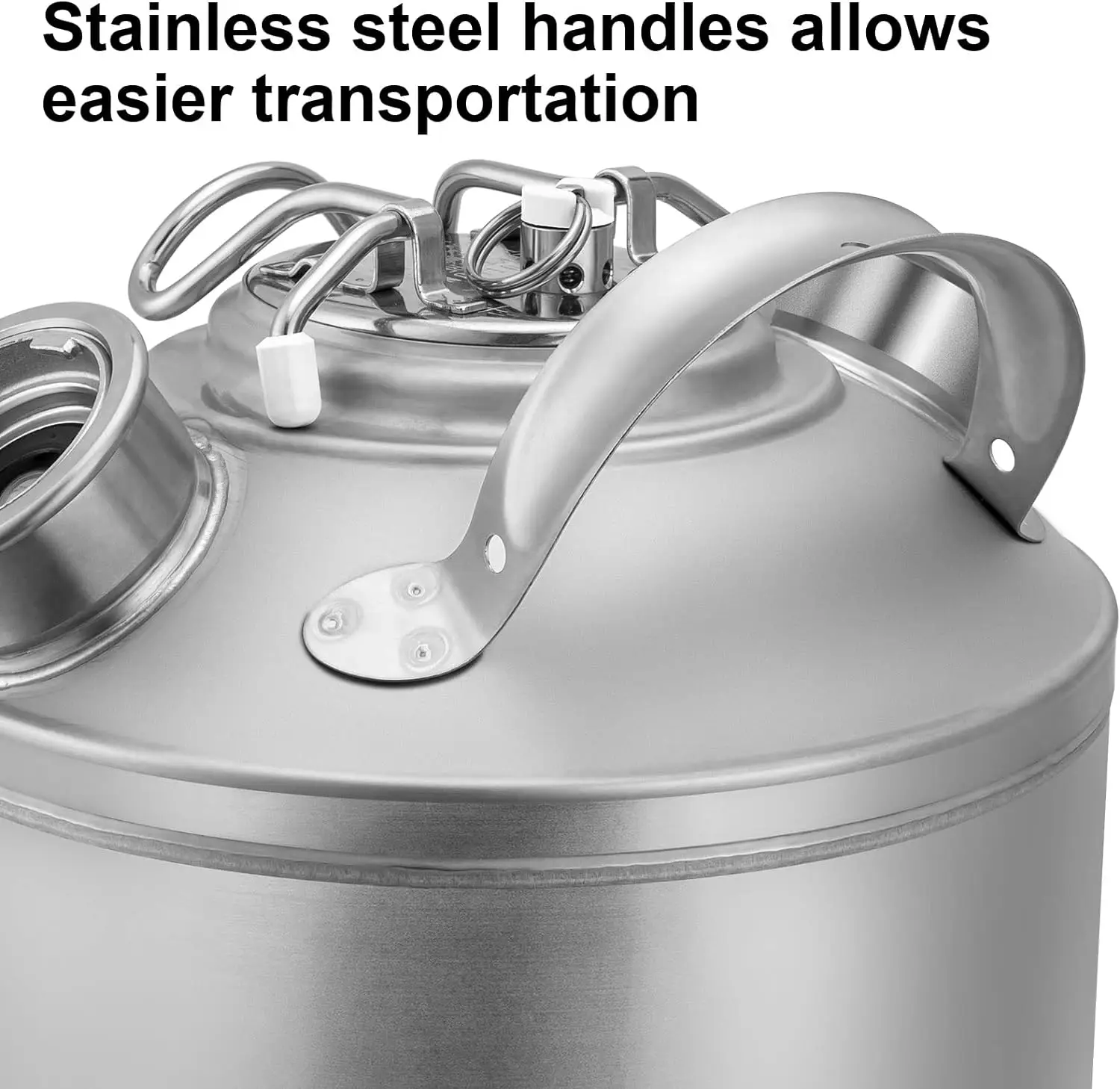 10L  Line Cleaning Keg with 3 Outlets, 304 Stainless Steel Beer Line Cleaner for Kegerators Corny Keg Style