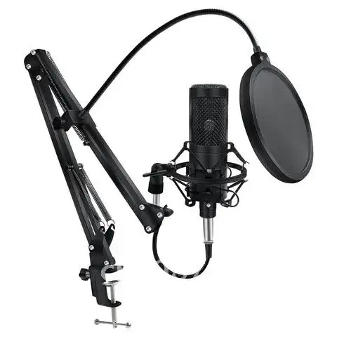 Professional Condenser Microphone for PC Computer With Stand XLR Mic Recording Chating Studio Microfone