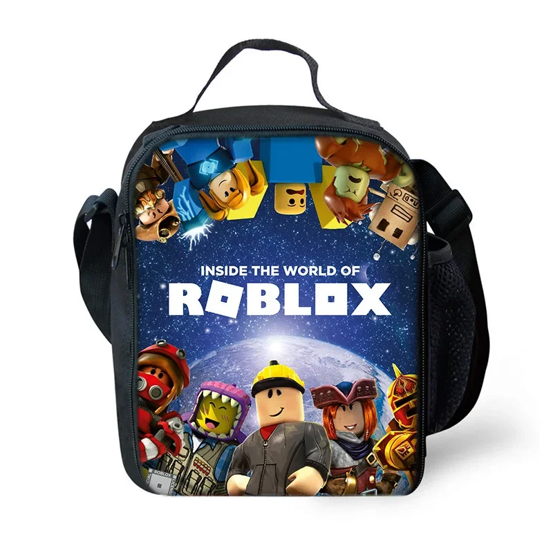 Roblox Game Anime Roblox Primary and Secondary School Students Meal Bag Oxford Cloth Shoulder Bag Anime Cartoon Satchel Gifts