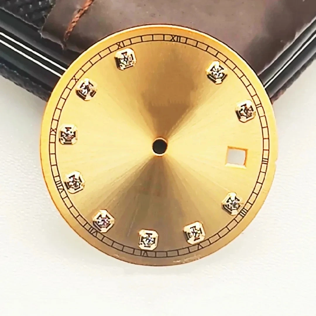 31mm Watch Dial Replacement Accessories Dial Surface with Diamond for 8200/8215/2813/2824/2836 Movement Gold Black Rose Gold