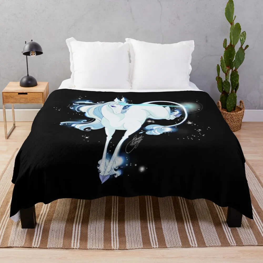 The last Unicorn - Try to go home - Glimmer Version Throw Blanket Flannel Fabric Luxury Thicken Summer Blankets