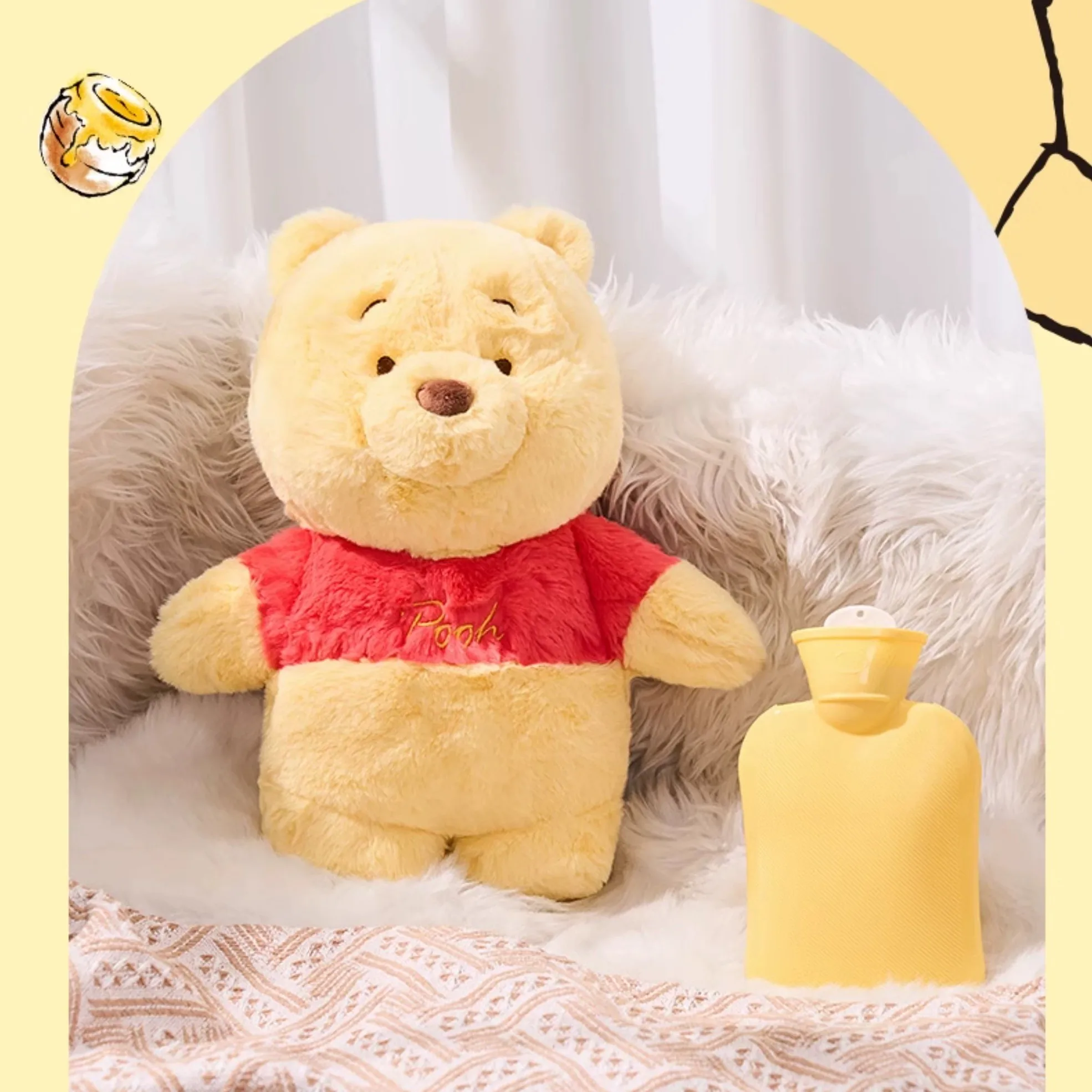 Hand Warm Bottle Hot Water Bottles Winter Portable Warm Hand Bag Winnie the Pooh Plush Toys Christmas Gift Children\'s Hot Water