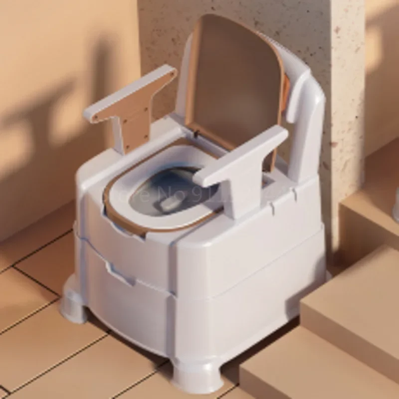 Portable Toilet Chair, Elderly and Pregnant Women, Indoor Deodorant Commode, Mobile Toilet, Comfort Design, Senior Bathroom Aid