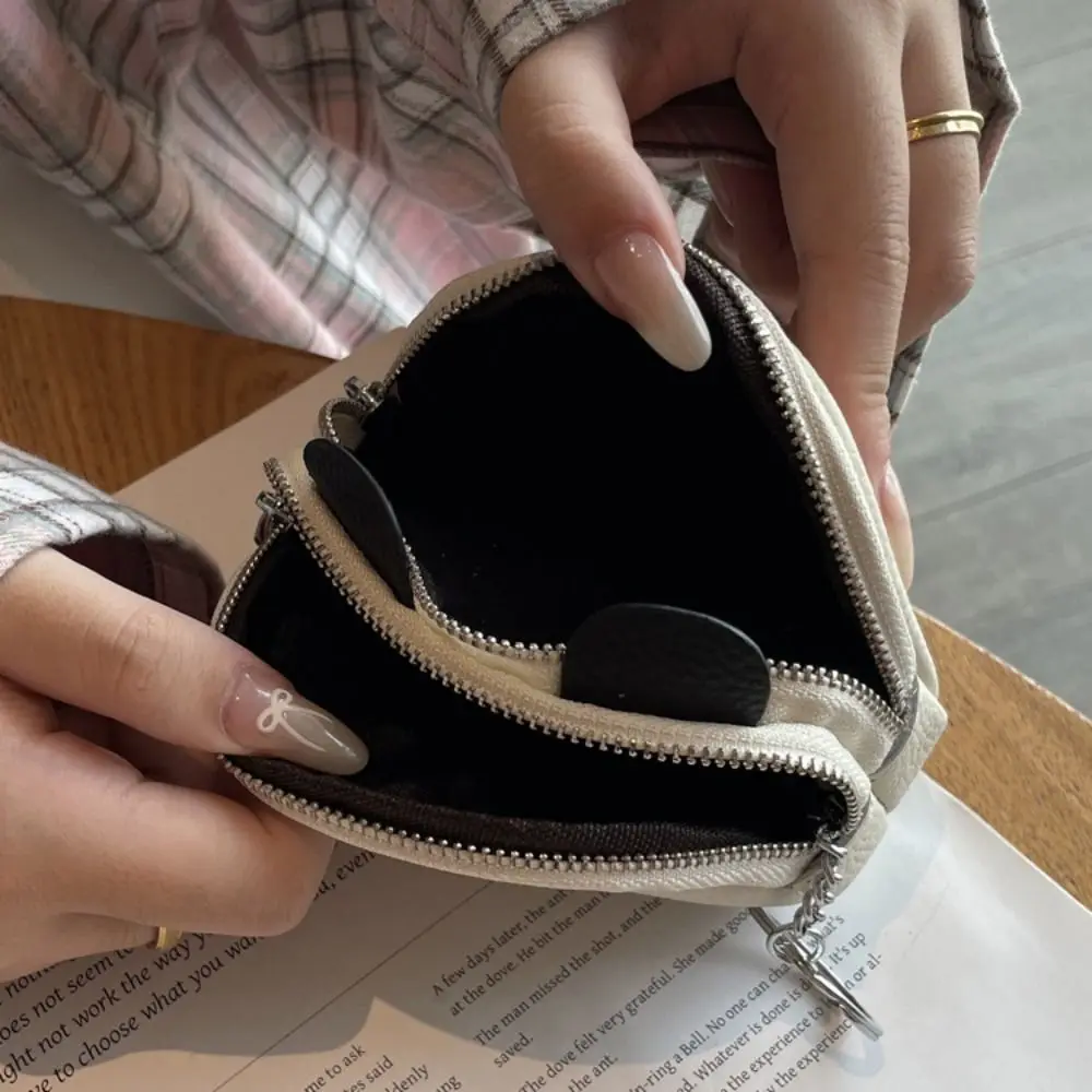 

Change Bag Zipper PU Leather Coin Purse with Keychain Korean Style Panda Wallet Card Bag Clutch Bag Cute Card Holder Women