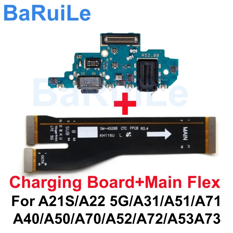 Charging USB Port +Main Board Flex Cable for SamSung A21S A22 A31 A32 A50 A51 A52 A53 A70 A72 A71 A40 Dock Connector MotherBoard