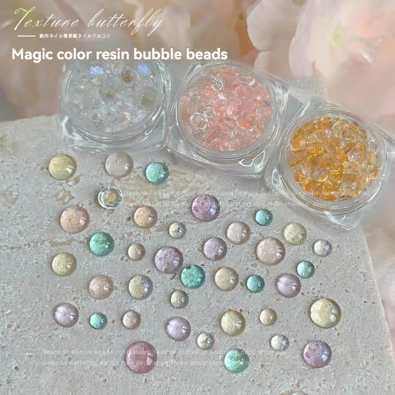 

6colors Mixed Size Mocha Mermaid beads Nail art Rhinestone 3D Glass Nail Art Decorations Garment Mix Rhinestone
