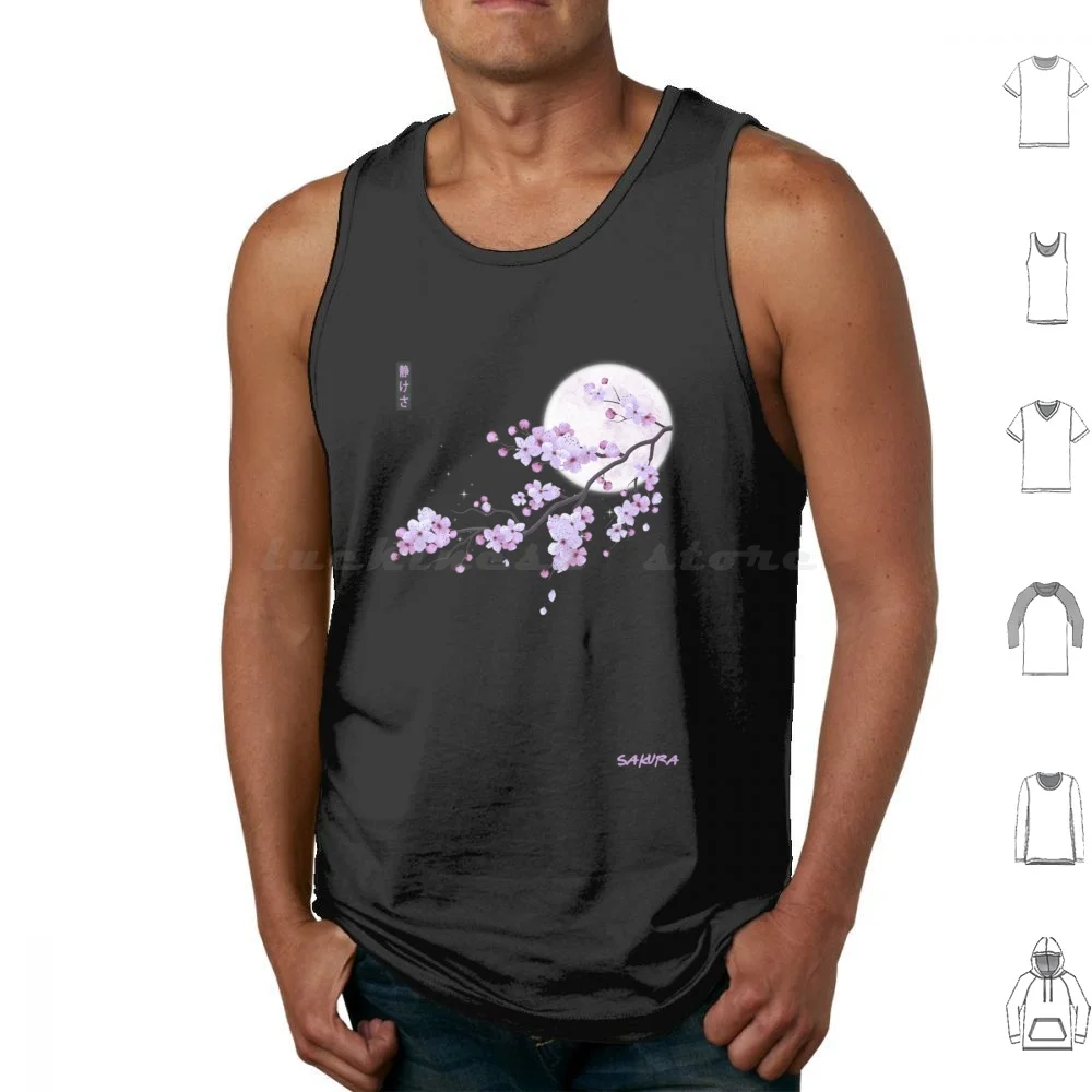 Japanese Purple Sakura Cherry Blossom Flower Tank Tops Vest Sleeveless Netflix Top Boy Usa Series London Top Uk Dark