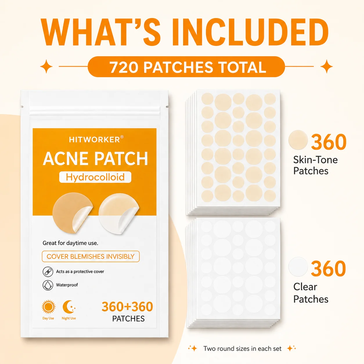 720pcs/set Face Skin Care Acne Pimple Patch 2 Sizes Invisible Professional Healing Absorbing Spot Sticker Covering For Men Women