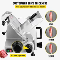 SucceBuy Meat Slicer 200W/240W/320W/340W Electric Deli Food Slicer Adjustable Thickness Commercial and Home Use Cut Meat Cheese 4