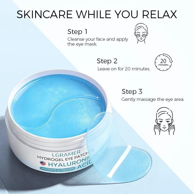 30 Pairs Collagen & Caffeine Firming Eye Masks for Face & Eye Releasing, Eye Bags & Fine Line Moisturizing Firming, Alcohol-Free