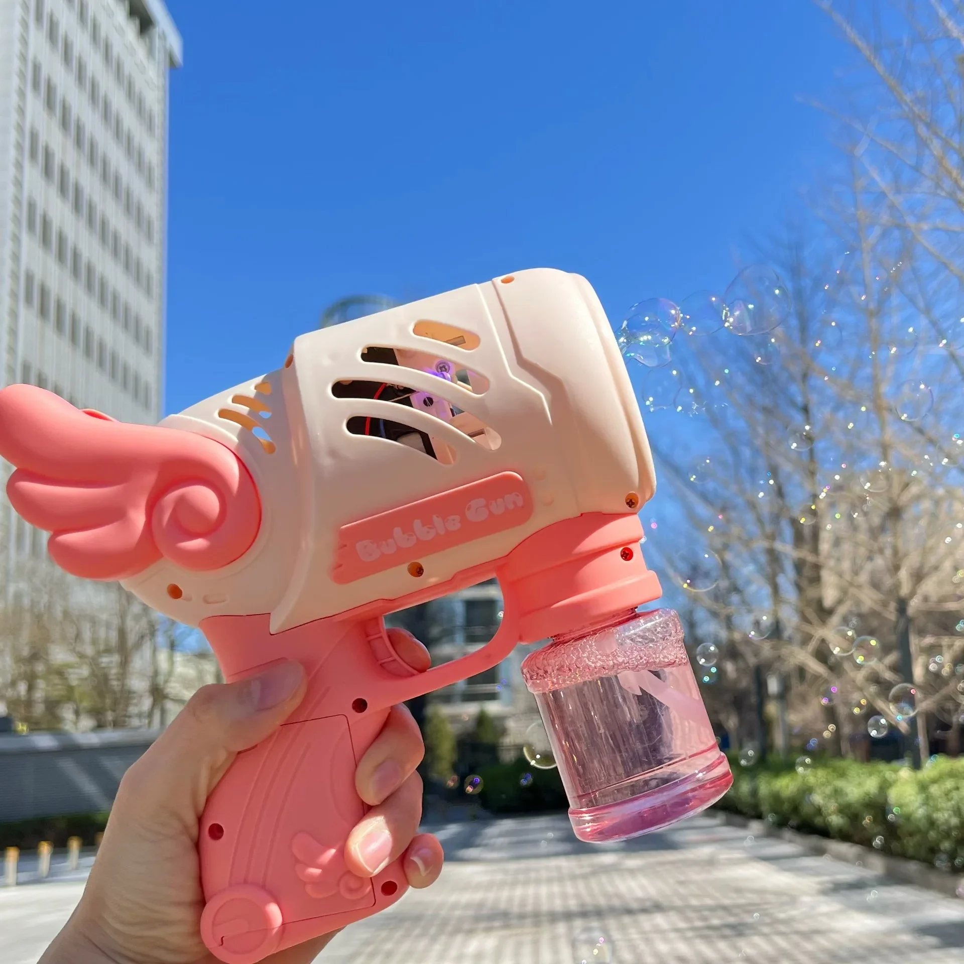 23/29穴電動バブルガンマシン、子供用発光バブルメーカー、キッズトイギフト、屋外ウェディングパーティー自動ソープマシン