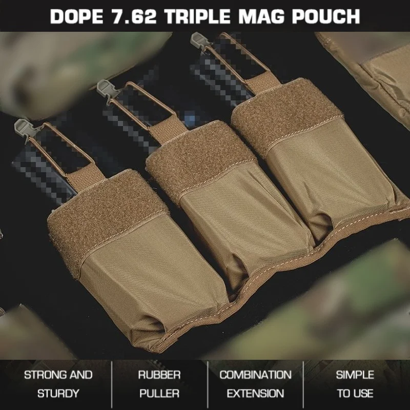 

DOPE Hunting Load Carrier | DOPE Tatical 7.62 Triple Mag Pouch | for Range & Airsoft Accessories