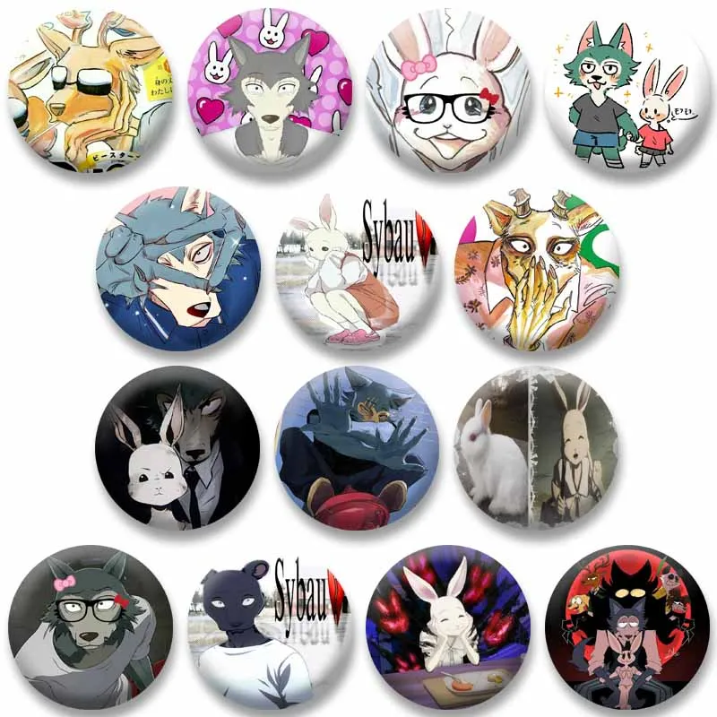 Cute Cartoon Character Coin Badges Kawaii Legoshi Haru Lapel Pins Creative Anime Beastars Button Brooch on Backpack Jewelry Gift