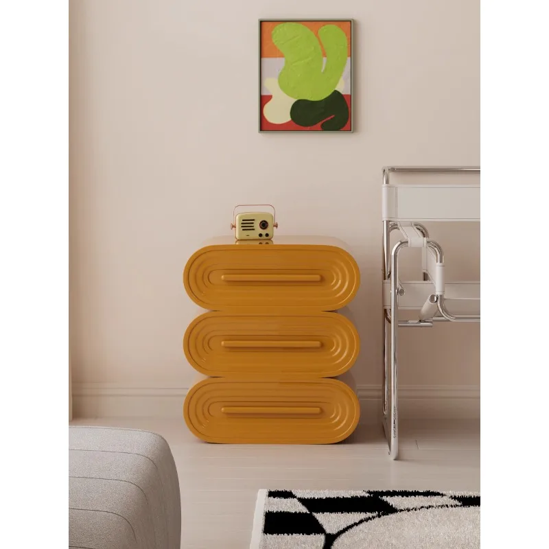 High-end Simple Classic Three-layer Bucket Bedside Table Sofa Side Cabinet Ins Small Apartment Cabinet Light Luxury Cabinet