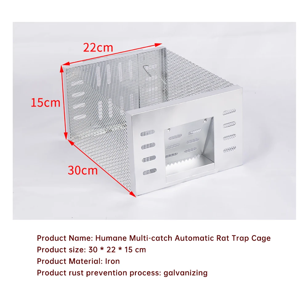 Reusable Rat Mouse Trap Cage Single Door Live Animal Trap Indoor Outdoor Small Animal Catcher Automatic Rat Rodent Control