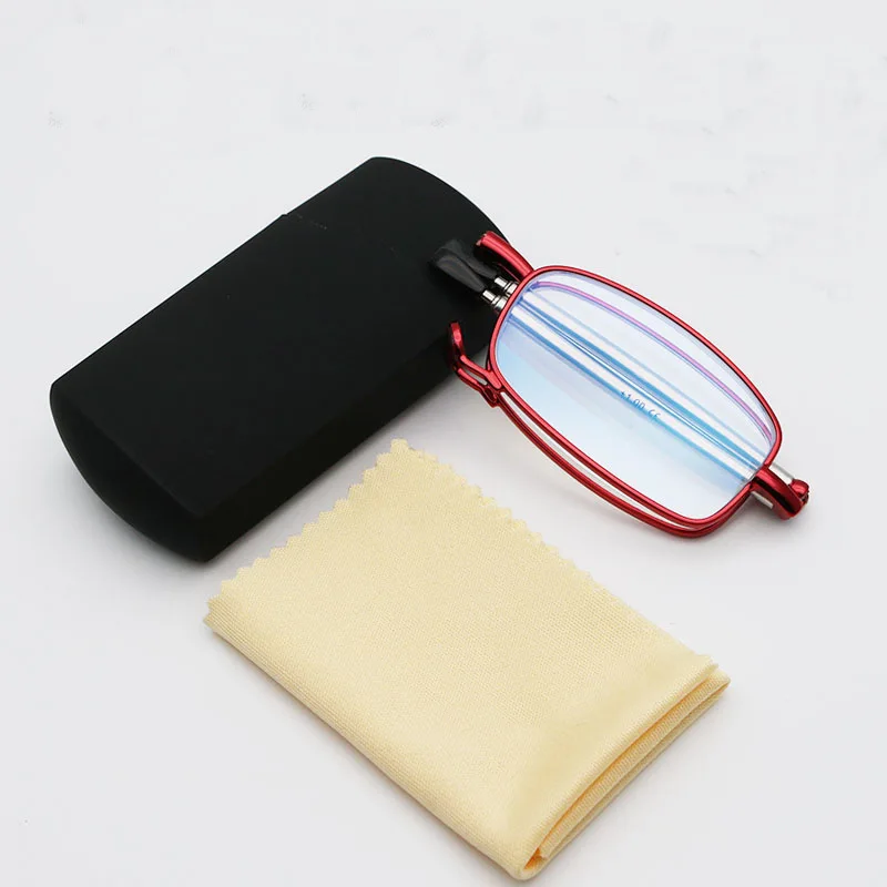 Ultra Thin Folding Reading Glasses, Portable Telescopic Arm Glasses, Men's and Women's Reading Glasses