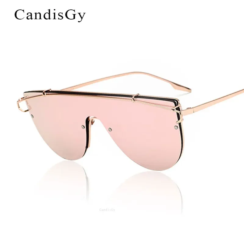 Очки солнцезащитные женские в металлической оправе, зеркальные, UV400