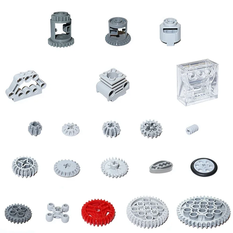 Building Blocks High-tech MOC Technical Parts Gear Axle Worm Rack Conector Bulk Bricks Assembles Particles DIY Toy for Children