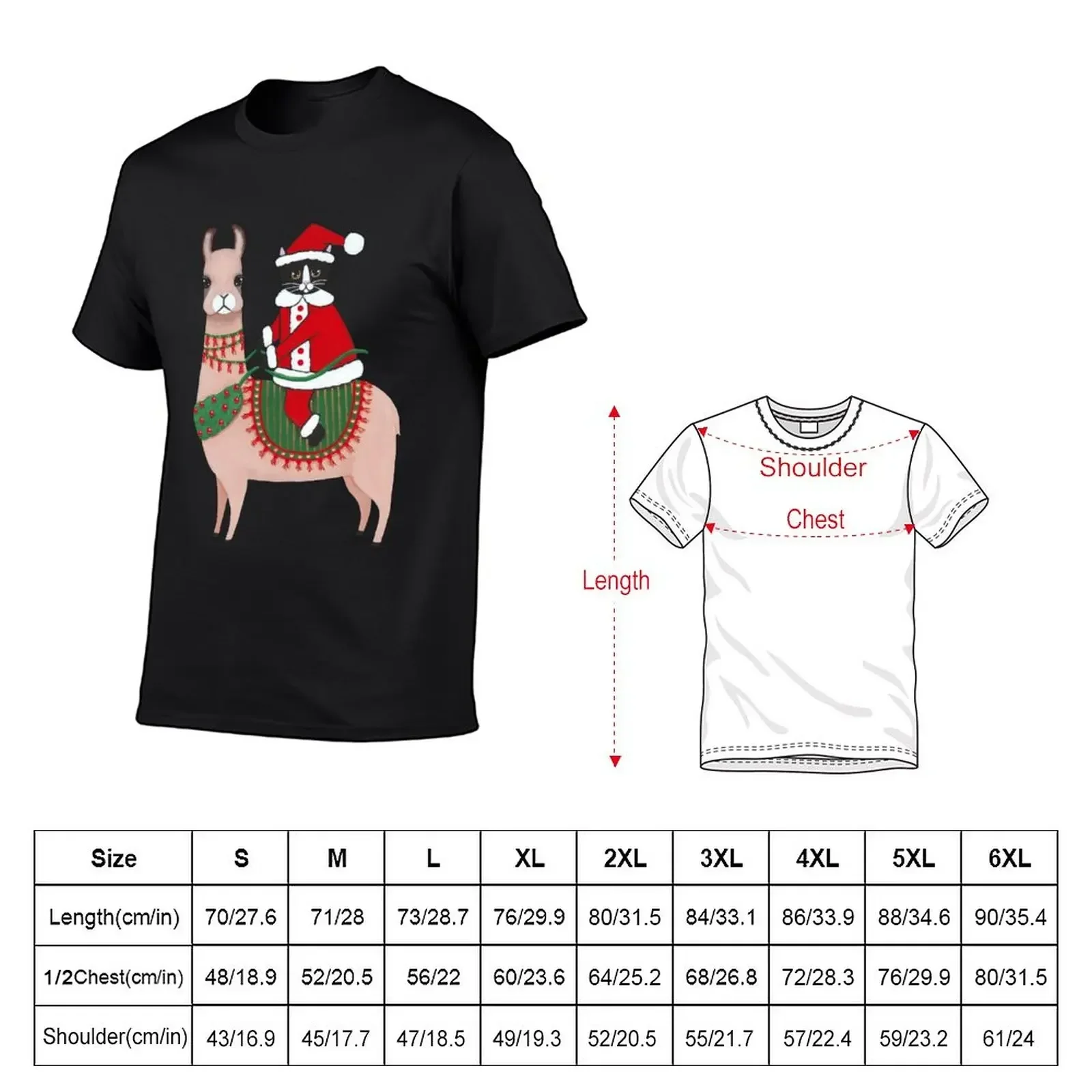 Santa Claws and Llama 2 T-Shirt vintage clothes aesthetic clothes men workout shirt