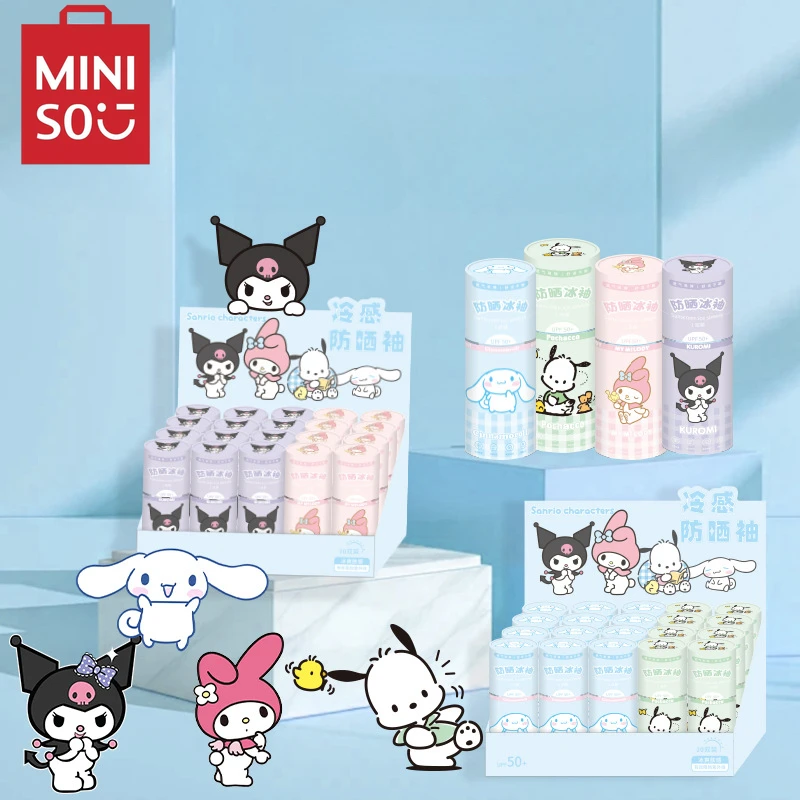 

MINISO Sanrio Летние анти-Ультрафиолетовые Солнцезащитные защитные черные ледяные шелковые рукава для езды на велосипеде и вождения