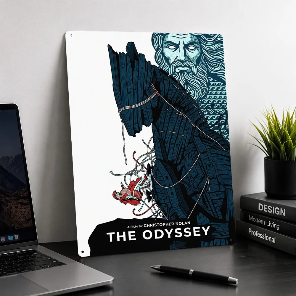 The Odyssey Movie Art 3D Texture Metal Poster Customized Wall Art Tin Sign Gift for Mancave Funny Signs Bedroom Decorations Room
