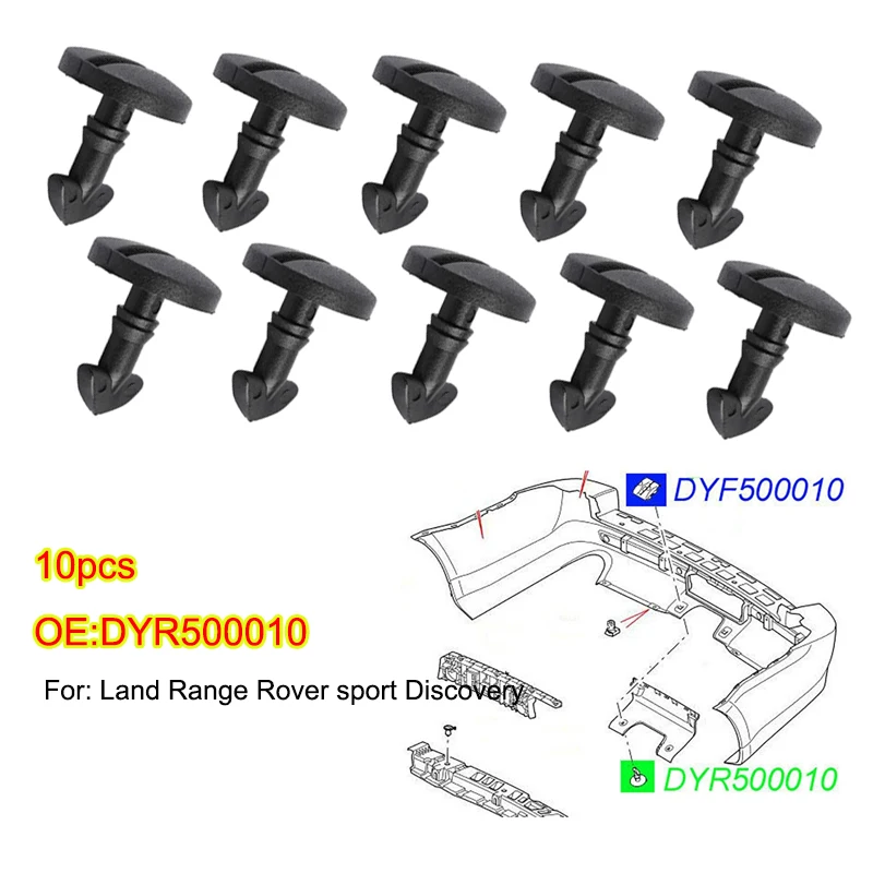 

10pcs Plastic Rear Bumper Tow Cover Clip Towing Eye Trim Auto Fastener Clip For Land Rover Discovery 3/4 Range Rover Sport
