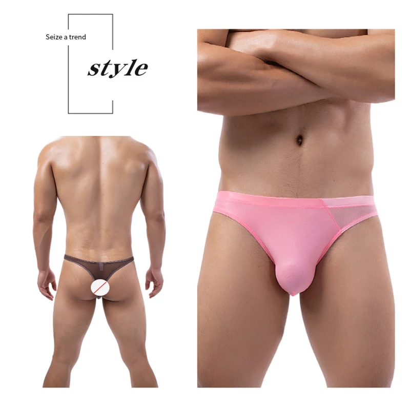 Man Thongs Seamless Low Rise Sexy Jock Mesh Visible Pouch Men Under Panties Gay Bikini Underwear M L XL XXL for 85KG G-strings