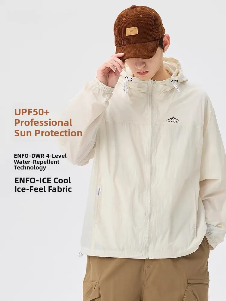 

Men's Summer Thin Ice Silk UV Protection Hat Outdoor Casual Couple's Skin Clothes Breathable Faionable Sunscreen Coat