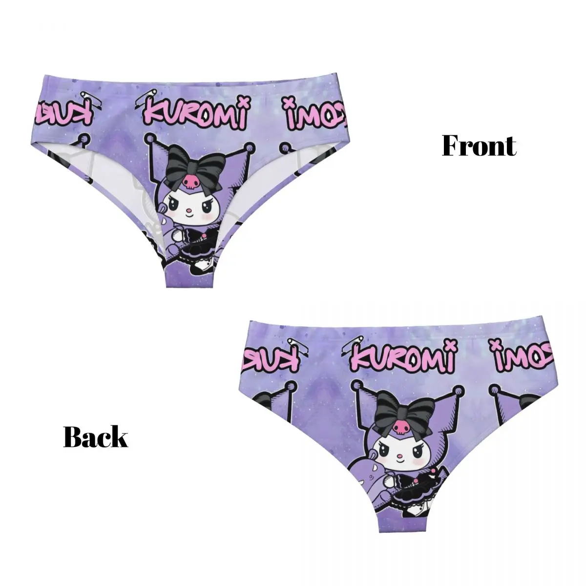 Custom Womens Kuromi Animes Brief Panties Female Breathable Cartoons Kawaii Underwear Underpants