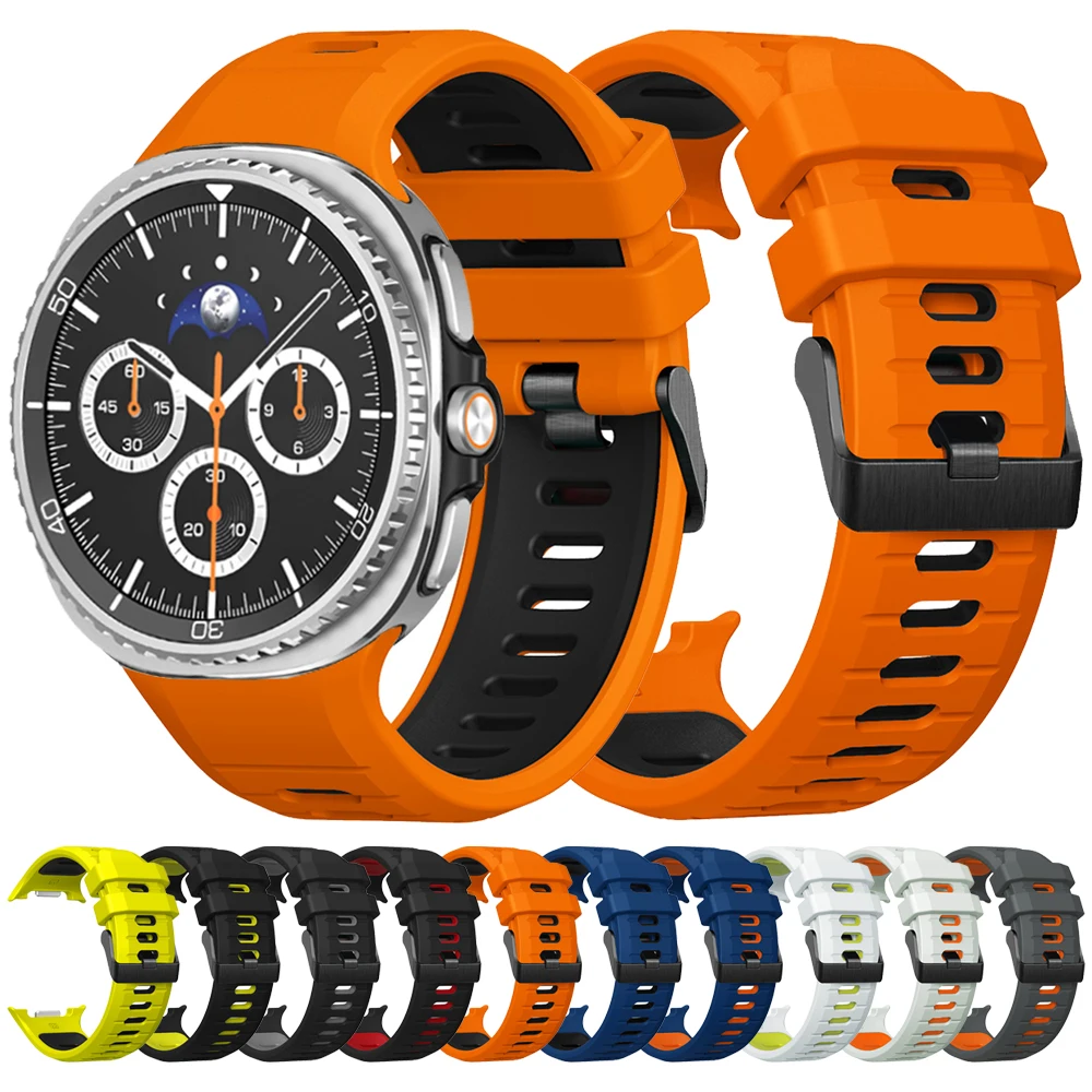 Сменный ремешок для Samsung Galaxy Watch 8 Classic 46 мм/Watch8 44 мм 40 мм двухцветный силиконовый ремешок аксессуары для браслетов