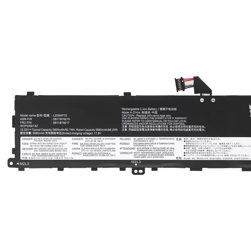 Imagem -04 - Bateria do Portátil para Lenovo Thinkpad L20d4p75 L20m4p75 15.48v 5815mah 90wh p1 g4 20y30003ge x1 Extreme Gen 20y50043ge