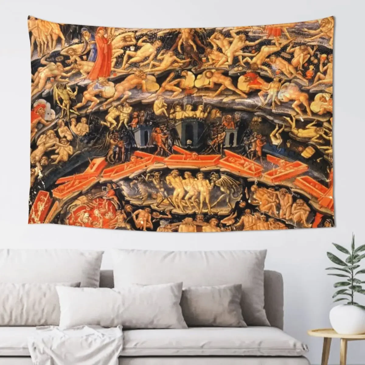 HD Inferno, from the Divine Comedy, by Bartolomeo di Fruosino HIGH DEFINITION Tapestry Wall Carpet Room Design Tapestry