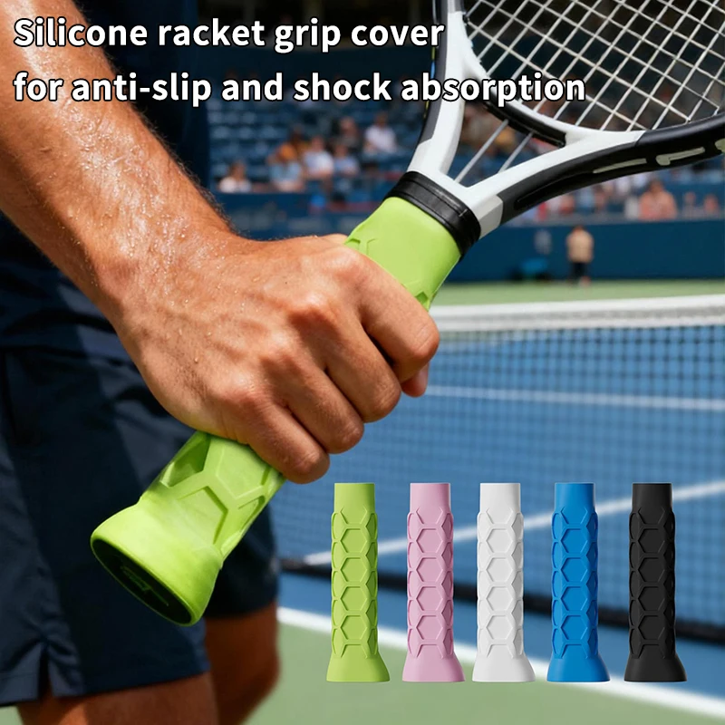 

Z. Reusable Silicone Racket Grip Sleeve For Tennis Rackets, Shock-absorbing Sleeve, And Anti-slip Silicone Grip.