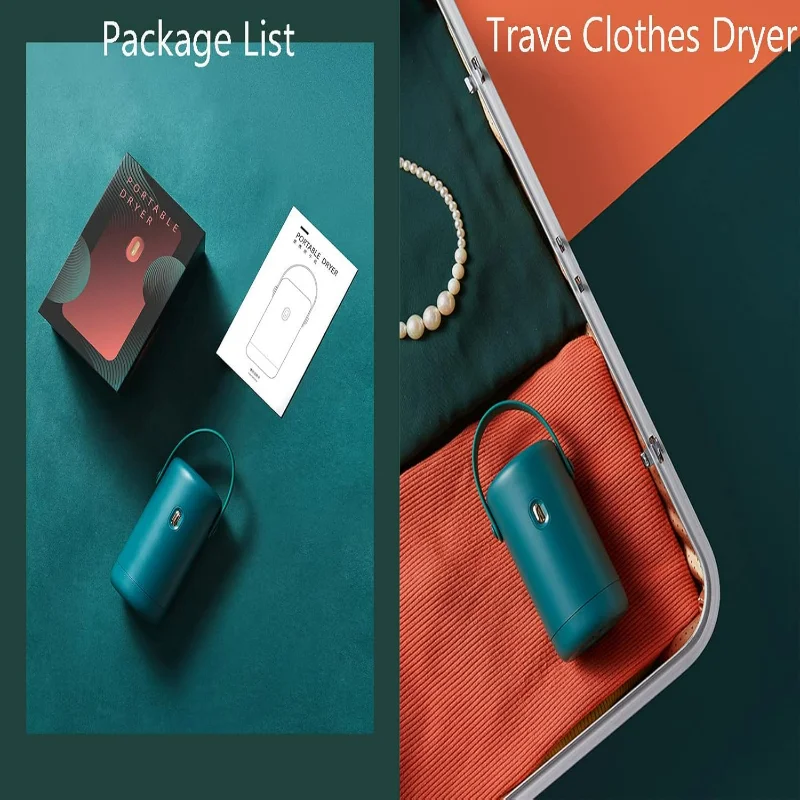 Portable Clothes Dryer, 250W Multifunctional Small Dryer Machine, Big Bags for Travel and Home Laundry