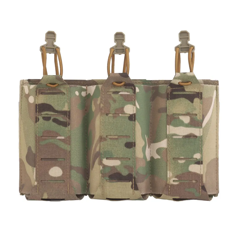 Triple funda táctica elástica portacargadores 5.56 mm – Abierta MOLLE