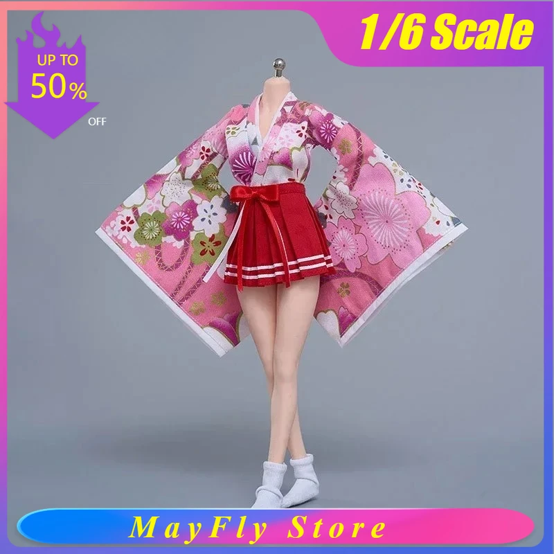 

Комплект одежды для фигурок в масштабе 1/6: японский костюм ведьмы в стиле вафуку, кимоно, модель для 12-дюймовых кукол-солдаток, аксессуары